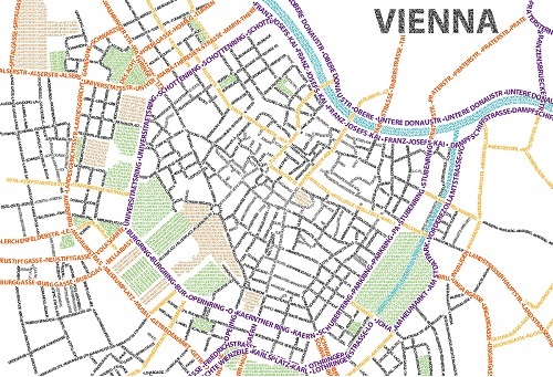 typographic map of Vienna